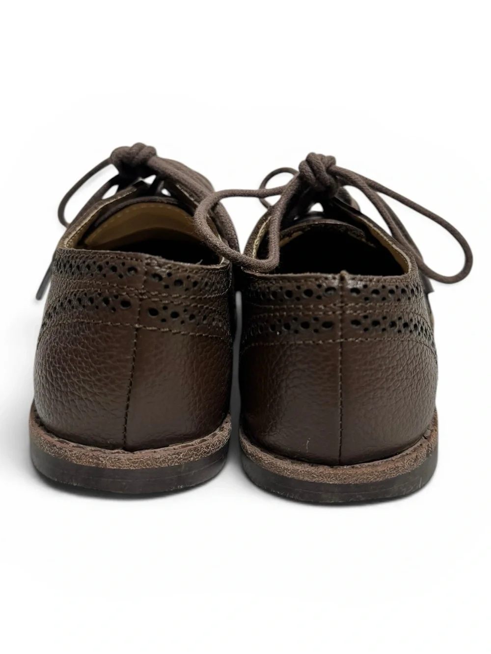 Janie and Jack Boys Leather Wingtip Derby Dress Shoes Brown Size 10 Toddler